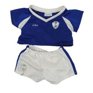 Build A Bear Workshop Teddy Clothes USA Soccer Team Uniform Outfit Sport Blue